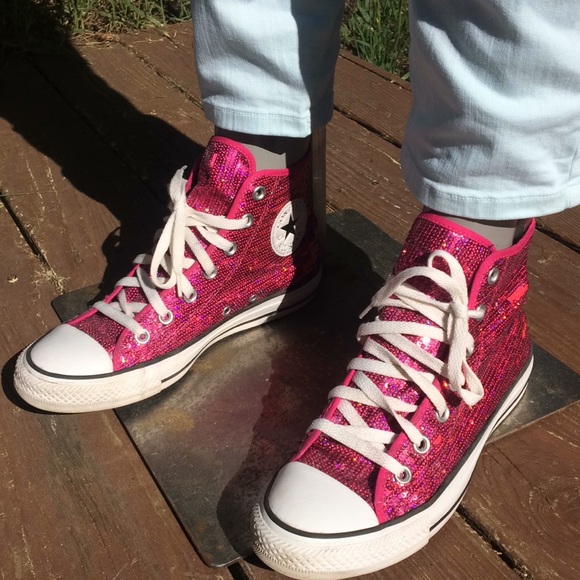 pink sequin chuck taylors